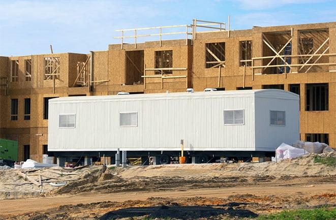 industrial office trailers for rent on a job site in Stokesdale, NC